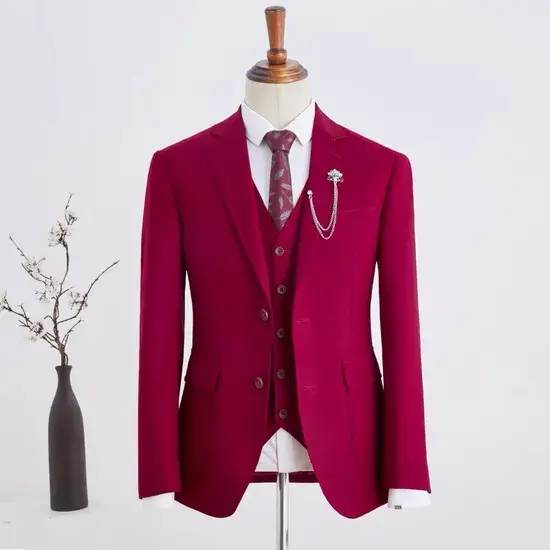 Bộ vest nam theo yêu cầu, phục vụ cho công việc văn phòng và dịp cưới, phong cách trang trọng hình ảnh 1-description