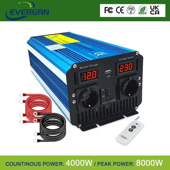 Bộ chuyển đổi động cơ 4000W và 8000W từ nguồn điện 12V sang nguồn điện 220V hoặc 230V hình ảnh 1-description