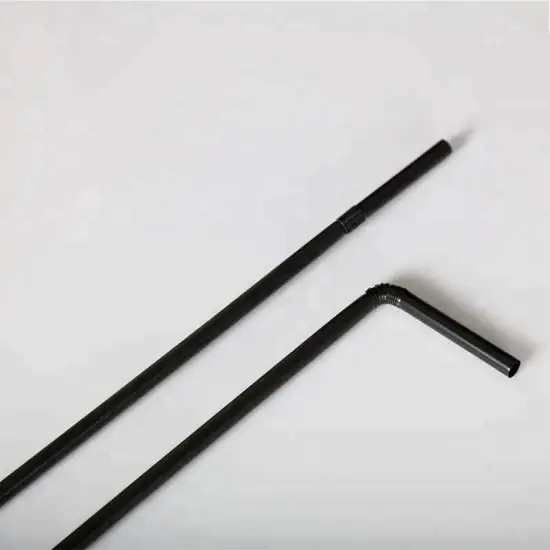 Ống hút nhựa đen gập một lần từ chất liệu PP hình ảnh 1-description