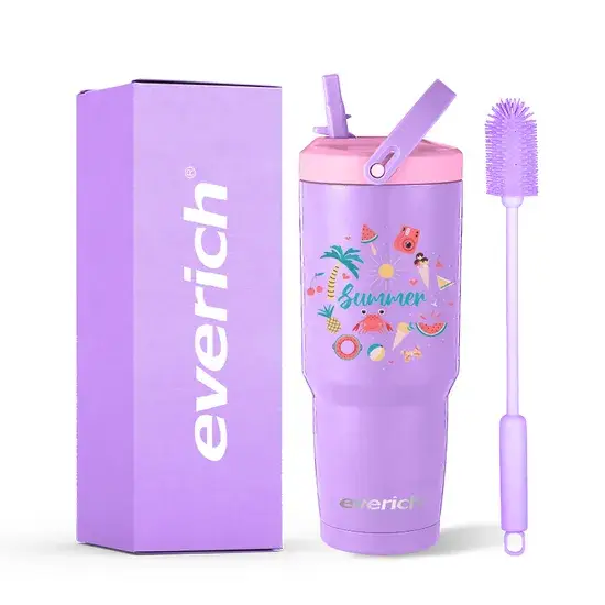 Bình giữ nhiệt thép không gỉ 30oz an toàn cho người lớn và trẻ em khi đi du lịch và học tập, không chứa BPA, chống rò rỉ và gỉ hình ảnh 1-description