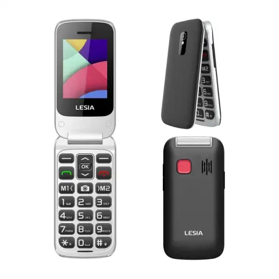Lesia - Nhà máy sản xuất điện thoại gập cho người cao tuổi, hỗ trợ 4G, camera và màn hình nút khẩn cấp hình ảnh 1-description