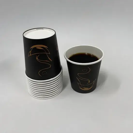 Cốc giấy phân hủy sinh học 8oz cho cà phê sáng tỏa môi trường hình ảnh 1-description