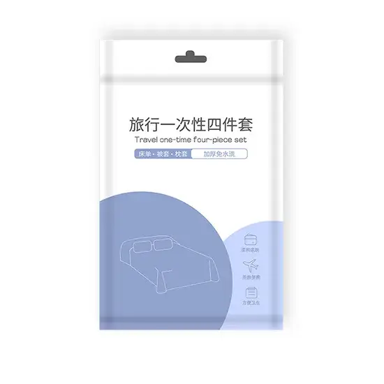 Combo 4 miếng ga trải giường sử dụng một lần phù hợp cho các khách sạn và vỏ chăn dành cho du lịch hình ảnh 1-description