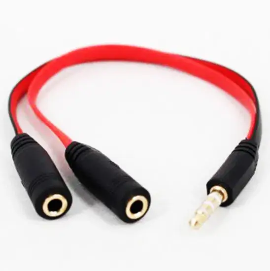 Bộ chia tai nghe 3.5mm đầu vào 1 Đực ra 2 Cái dành cho chia sẻ âm thanh hình ảnh 1-description