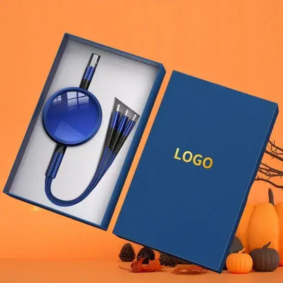 Bộ quà tặng cáp sạc dữ liệu 3 trong 1 cho mùa Giáng sinh, sản phẩm cáp 2025 tùy chỉnh logo từ nhà sản xuất Trung Quốc hình ảnh 1-description