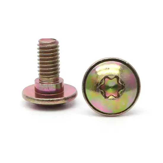 Đai ốc bằng kẽm mạ màu với vít Torx có vai bước hình ảnh 1-description