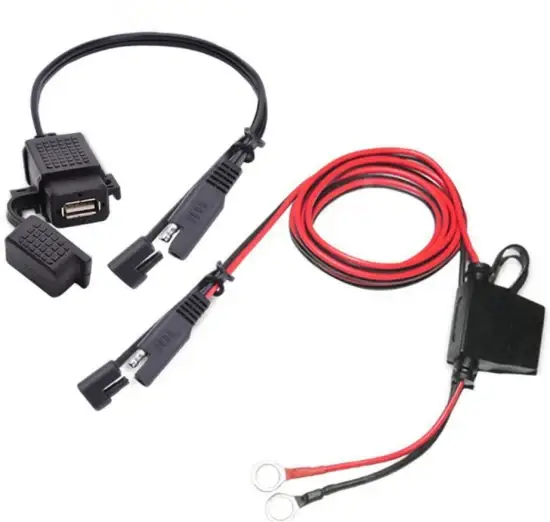 Bộ chuyển đổi cáp USB chống nước SAE có khả năng sạc nhanh 2.1A cho điện thoại, GPS, máy tính bảng và là phụ kiện không thể thiếu cho xe máy hình ảnh 1-description