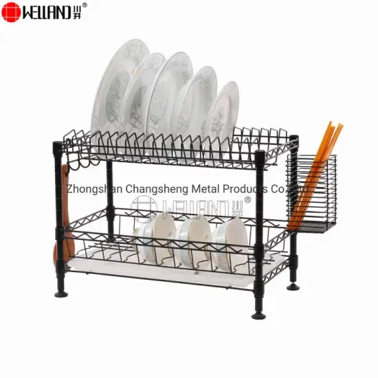 Giá để bát đĩa, cốc, dao kéo bằng vật liệu kim loại, sắp xếp không gian bếp hình ảnh 1-description