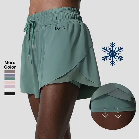 Quần short thể thao Ice-Skin nhanh khô cho phụ nữ, chống trượt, mát mẻ, thích hợp cho yoga và tập luyện hình ảnh 1-description