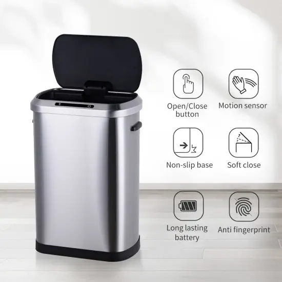 Thùng Rác Có Nắp Cảm Biến Chuyển Động Công Nghệ Cao 50L - Dùng Cho Nhà Bếp hình ảnh 1-description