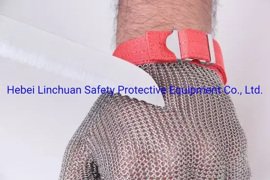 Găng tay lưới thép không gỉ 5 cấp độ an toàn chống cắt cho người làm thịt hình ảnh 1-description