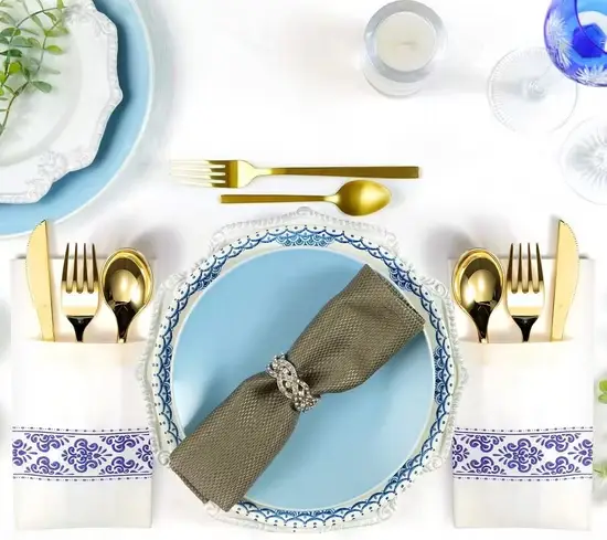 Khăn ăn mềm mại 1ply 8 inch cảm giác như linen - Túi khăn ăn airlaid in logo theo yêu cầu dành cho tiệc cưới hình ảnh 1-description