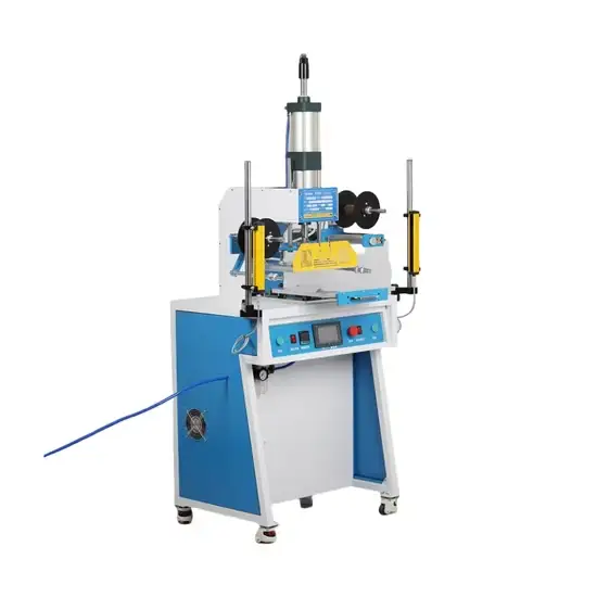 Máy in foil tự động cho túi xách, tấm cửa phẳng, quần áo, đồ chơi - Thiết bị ép nổi da, tạo dấu áp lực tự động hình ảnh 1-description