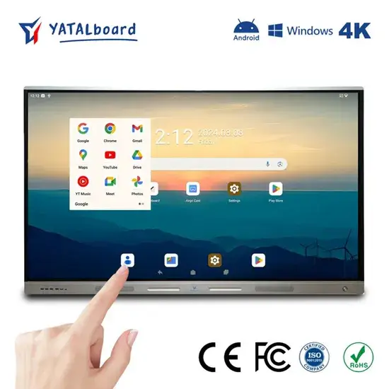 Màn hình cảm ứng LED đa điểm Yatalboard từ 55 đến 100 inch dành cho môi trường giáo dục tương tác hình ảnh 1-description