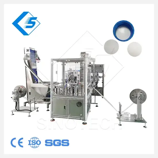 Lớp lót PE tự động cho nắp chai nhựa nhôm - Thiết bị máy lắp đặt mới nhất hình ảnh 1-description