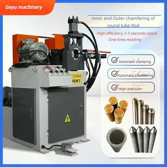 Thiết bị phay vát hai đầu kim loại bằng thủy lực, sử dụng cho bàn làm việc hình ảnh 1-description
