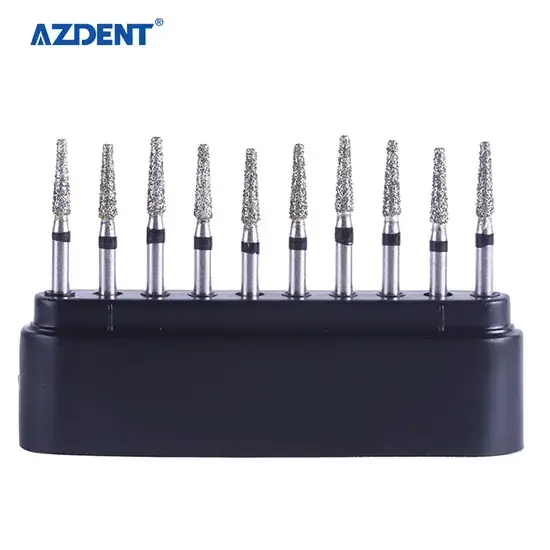 10 cây Burs kim cương tốc độ cao Azdent dành cho nha sĩ nha khoa hình ảnh 1-description