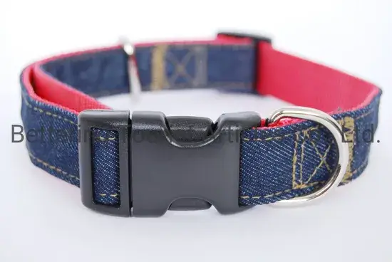 Dây xích và đai cho thú cưng làm từ chất liệu jean thời trang hình ảnh 1-description