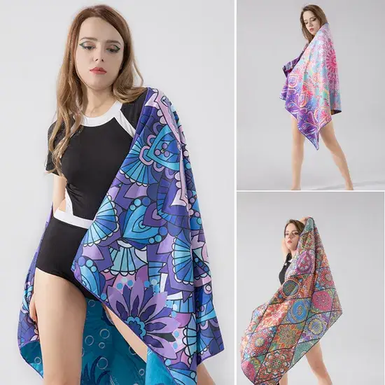 Khăn vi sợi nhanh khô hai mặt, chống nắng, thấm hút mồ hôi dành cho kỳ nghỉ bên bờ biển hình ảnh 1-description