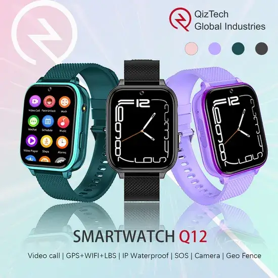 Đồng hồ thông minh cho trẻ em Q12 - Màn hình IPS 1.69, pin 800mAh, hỗ trợ Android 8.1, tích hợp GPS và chống nước IP67, bộ nhớ 8GB/1GB, đa dạng chức năng và màu sắc hình ảnh 1-description