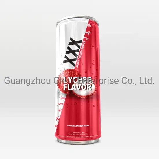 Nước uống năng lượng 250ml vị vải, chứa Taurine và Guarana hình ảnh 1-description