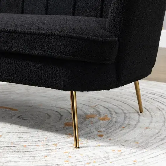 Sofa bọc vải màu đen, phong cách hiện đại với khung kim loại hình ảnh 1-description