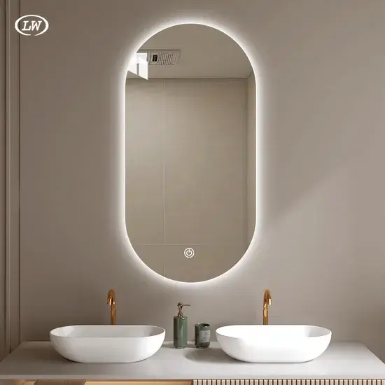 Gương phòng tắm không viền cảm biến quét tay, đèn nền thông minh và kính cao cấp trang trí mỹ phẩm cho phong cách thời thượng hình ảnh 1-description