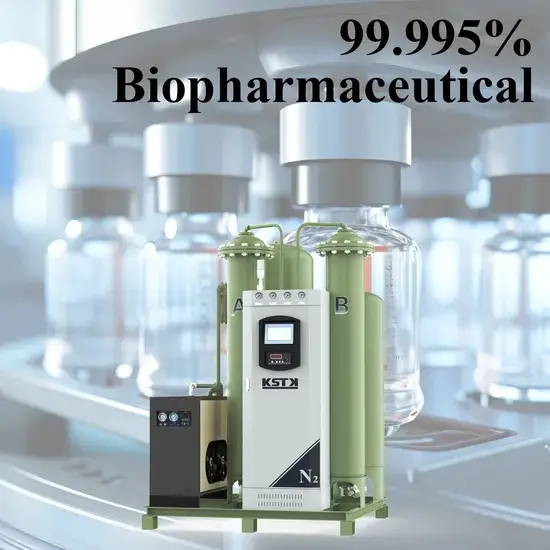 Máy phát nitơ dao động PSA KSTK chất lượng 99.995% cho lĩnh vực dược phẩm và sinh học (mô hình tích hợp) hình ảnh 1-description