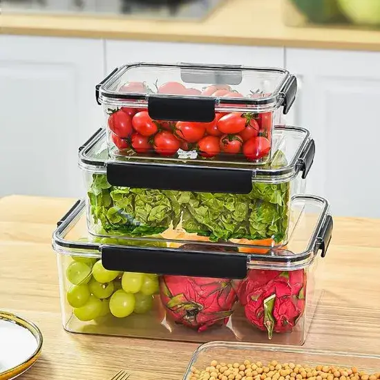 Hộp lưu trữ thức ăn dành cho thú cưng, tiết kiệm không gian và thiết kế trong suốt hình ảnh 1-description