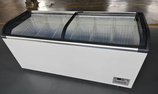 Tủ đông có cửa kính cong, lưu trữ hàng thực phẩm ở nhiệt độ thương mại hình ảnh 1-description