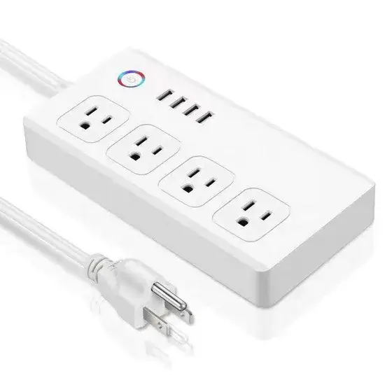 Ổ cắm điện thông minh Tuya WiFi Us 4 với tính năng điều khiển từ xa và 4 cổng USB hình ảnh 1-description