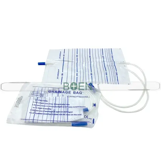 Túi thu thập nước tiểu ban đêm 2000ml với van kéo đẩy và các loại van tiệt trùng hình ảnh 1-description