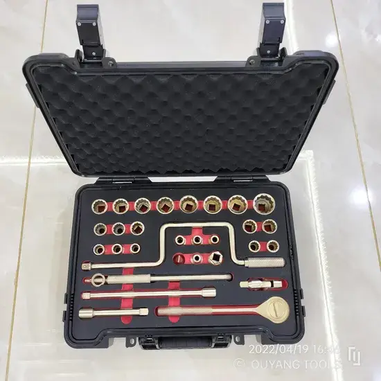 Bộ 32 Cái Socket Chống Tia Lửa, Kích Cỡ 1/2, Chất Liệu Al-Br/Be-Cu hình ảnh 1-description