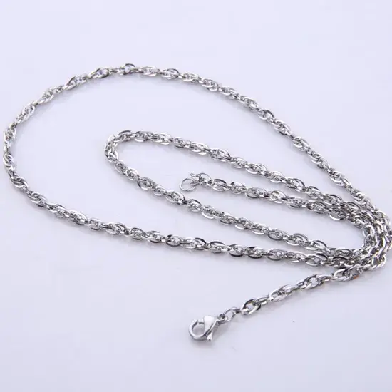 Dây chuyền trang sức hình vuông từ chất liệu dây xích thép không gỉ với khóa đôi hình ảnh 1-description