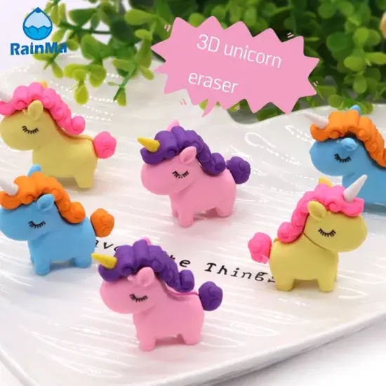 Đồ chơi gôm Unicorn 3D dễ thương phong cách Kawaii cho học sinh hình ảnh 1-description