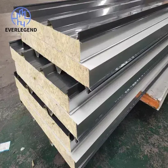 Dây chuyền sản xuất panel mái sandwich bông khoáng tại nhà máy, đảm bảo cung cấp trực tiếp cho mái xưởng thép hình ảnh 1-description