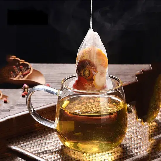 Túi trà dây rút hữu cơ từ sợi ngô phân hủy sinh học PLA - Lựa chọn hoàn hảo cho trà thảo mộc hình ảnh 1-description