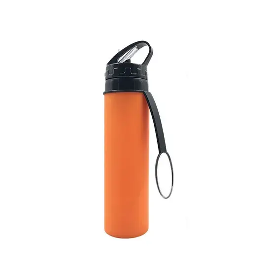 Bình đựng nước silicone dung tích 600ml phù hợp cho thực phẩm khi du lịch và cắm trại hình ảnh 1-description