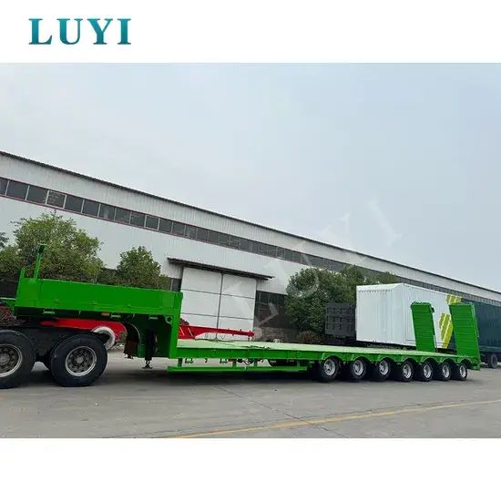 Rơ moóc bán tải thấp với bệ thủy lực gooseneck, phù hợp cho vận chuyển máy xúc hình ảnh 1-description