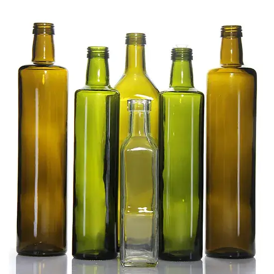 Chai thủy tinh vuông màu xanh cho dầu ô liu 500 Ml 1000ml - Nhà sản xuất cung cấp với nắp tiện lợi hình ảnh 1-description