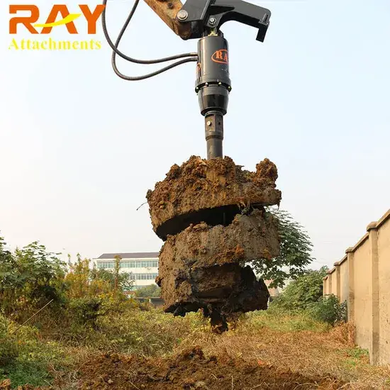 Bộ phận khoan đất chuyên dụng cho máy xúc mini, giúp đào hố một cách hiệu quả hình ảnh 1-description