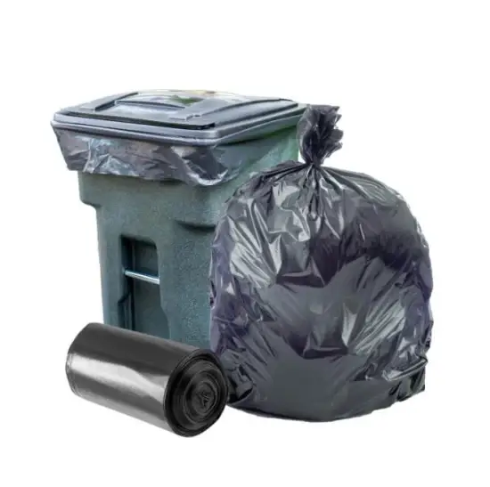 Thùng Rác Đen Kích Thước 55 Gallon Với Túi Lót Đựng Được 50 Chiếc hình ảnh 1-description