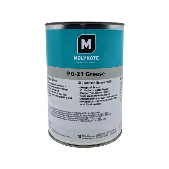 Chất bôi trơn silicone Molykote Pg21 - Sản phẩm chất bôi trơn nhựa chịu tải thấp, chịu nhiệt độ rộng Molykote màu trắng 1kg Pg-21 Molykote hình ảnh 1-description
