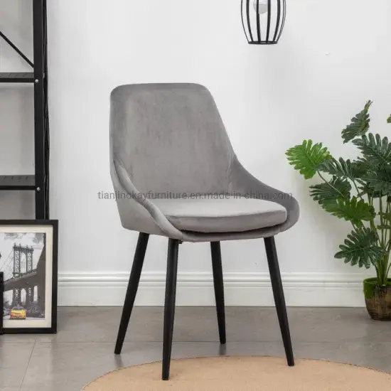Đề xuất sản phẩm mới: Ghế ăn nhung xám chân kim loại, phù hợp với phong cách nội thất Bắc Âu hình ảnh 1-description