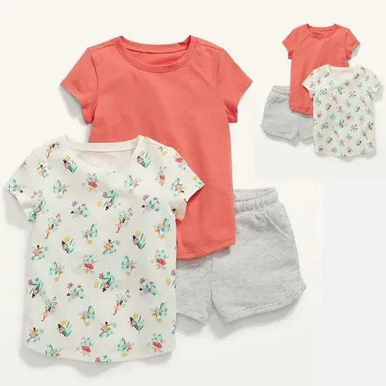 Thời trang Mùa hè cho Trẻ em: Áo phông và Quần soóc Unisex cho Bé Gái từ nhà cung cấp Trung Quốc hình ảnh 1-description