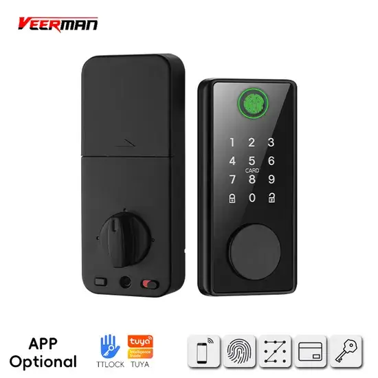 Khóa cửa thông minh điện tử kết hợp với Google Alexa cho cổng trước hình ảnh 1-description