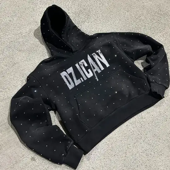 Áo hoodie nam cotton nặng, tùy chỉnh đá rhinestone, vải terry Pháp - Sự lựa chọn hoàn hảo cho phong cách cá nhân hình ảnh 1-description