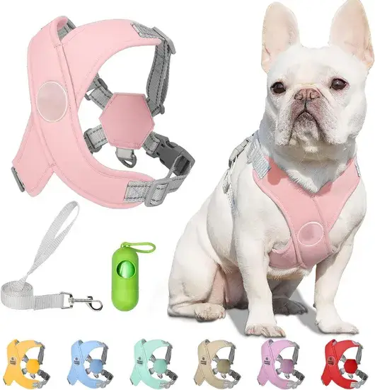 Đai dẫn chó với dây xích có thể điều chỉnh và áo vest mềm mại cho chó hình ảnh 1-description