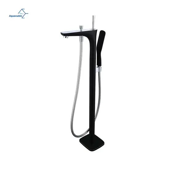 Vòi chậu đơn tay cầm thép không gỉ màu đen mờ chất lượng cao lắp trên bệ phòng tắm hình ảnh 1-description