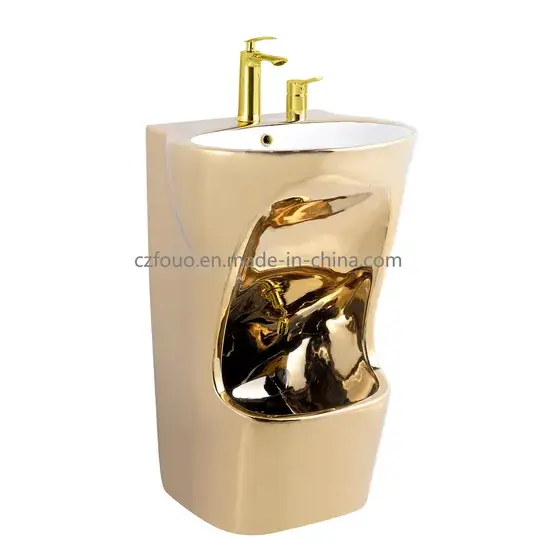 Bồn rửa chân Hồi giáo hiện đại 2 cấp, Bồn rửa Wudu độc đáo, Bồn rửa đứng Pedestal và phụ kiện hình ảnh 1-description